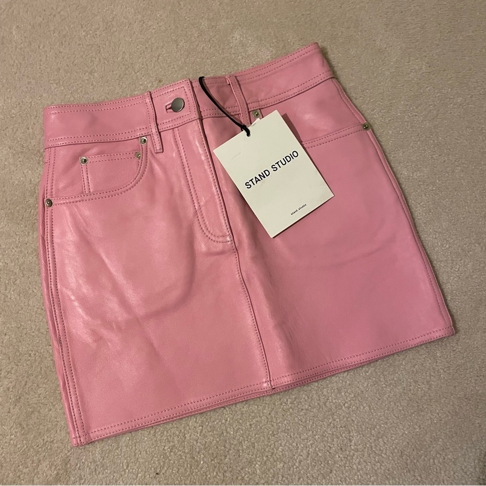 STAND STUDIO real leather mini skirt X-small size 2 NWT